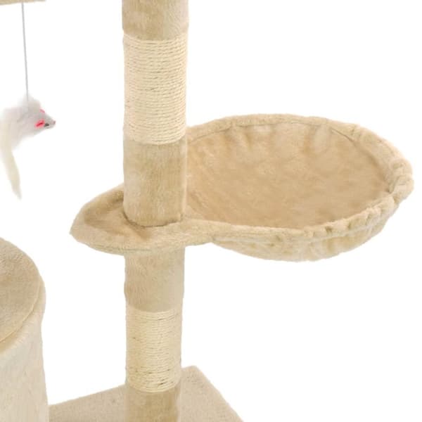vidaXL Katt Klösträd med klöspelare i sisal 138 cm beige