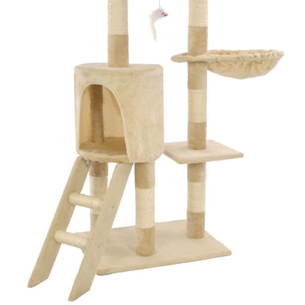 vidaXL Katt Klösträd med klöspelare i sisal 138 cm beige