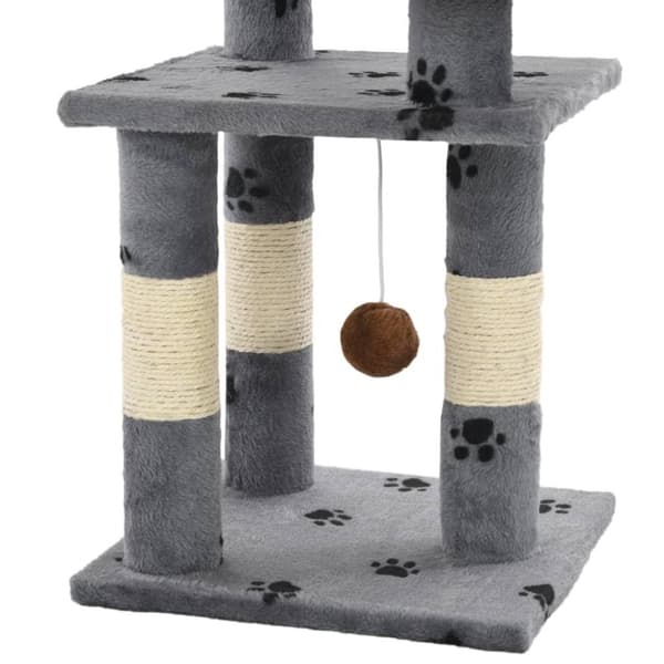 vidaXL Katt Klösträd med klöspelare i sisal 65 cm tassavtryck grå