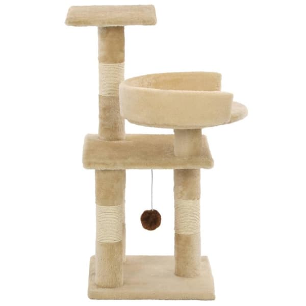 vidaXL Kattetre med klorestolper i sisal 65 cm beige