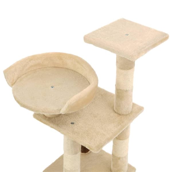 vidaXL Kattetre med klorestolper i sisal 65 cm beige