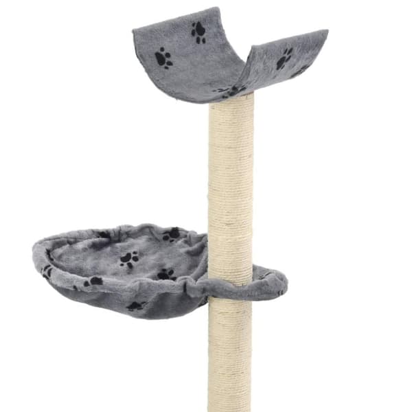 vidaXL Kloretre med sisal klorestang 105 cm poteavtrykk grå