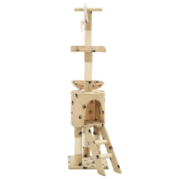 vidaXL Kloretre med klorestolper i sisal 138 cm poteavtrykk beige