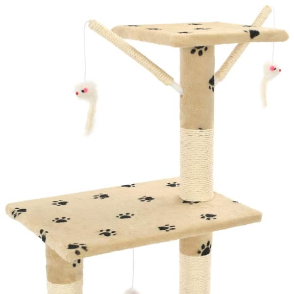 vidaXL Kloretre med klorestolper i sisal 138 cm poteavtrykk beige