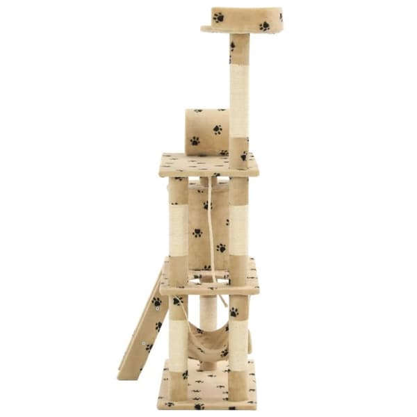 vidaXL Kloretre med klorestolper i sisal 140 cm poteavtrykk beige