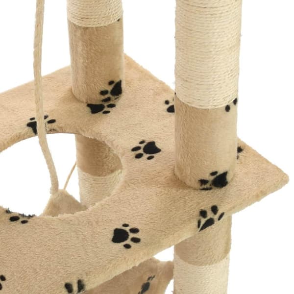 vidaXL Kloretre med klorestolper i sisal 140 cm poteavtrykk beige