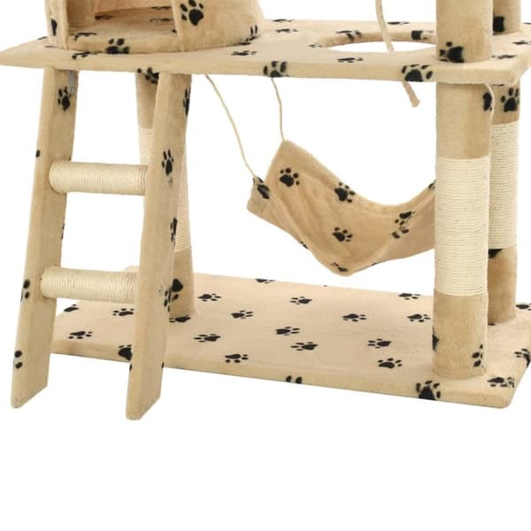 vidaXL Kloretre med klorestolper i sisal 140 cm poteavtrykk beige