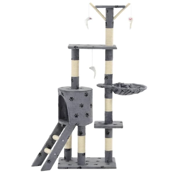 vidaXL Kloretre med klorestolper i sisal 138 cm poteavtrykk grå