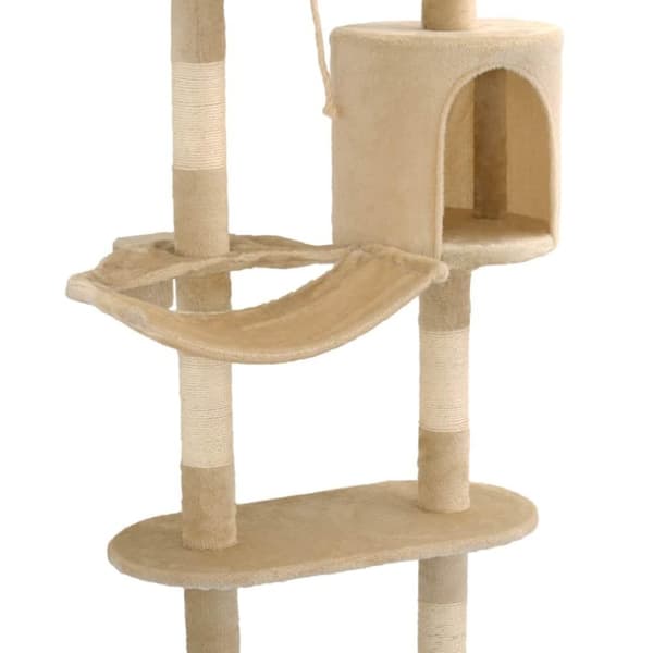 vidaXL Katt Klösträd väggmonterat med klöspelare i sisal 194 cm beige