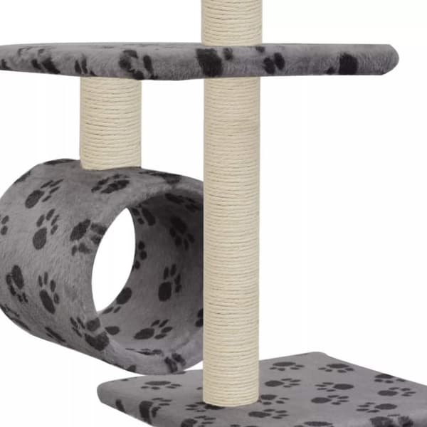 vidaXL Kloretre med klorestolper i sisal 260 cm poteavtrykk grå