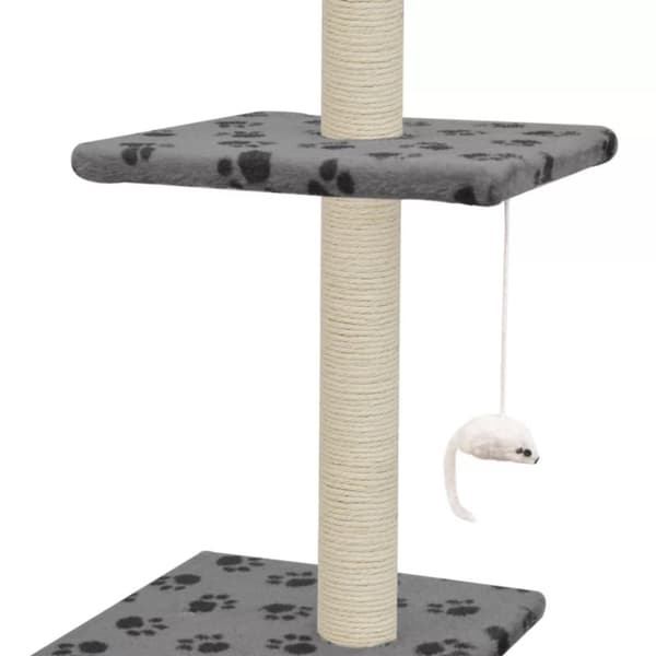 vidaXL Kloretre med klorestolper i sisal 260 cm poteavtrykk grå