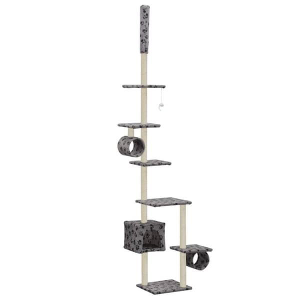 vidaXL Kloretre med klorestolper i sisal 260 cm poteavtrykk grå