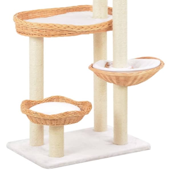 vidaXL Katt Klösträd med klöspelare i sisal & naturlig pil