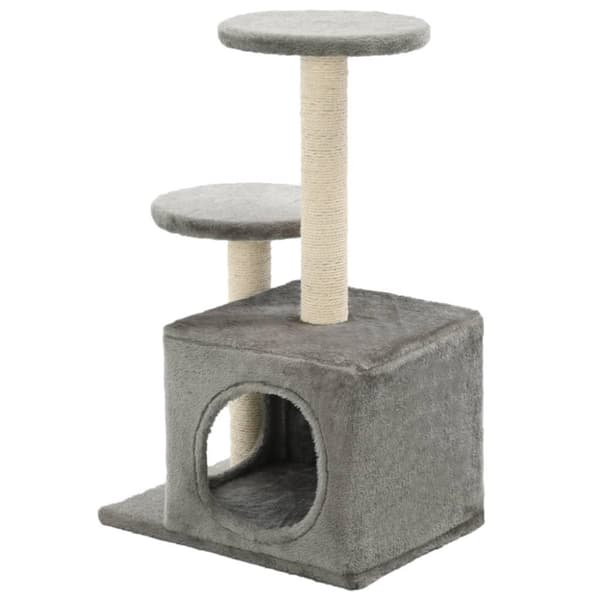 vidaXL Kloretre med klorestolper i sisal 60 cm grå