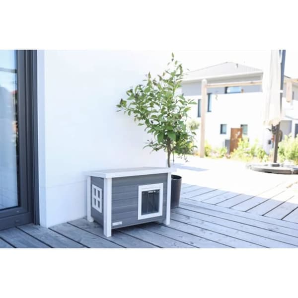 Kerbl ECO Kattehus Eli 57x45x43cm grå og hvit