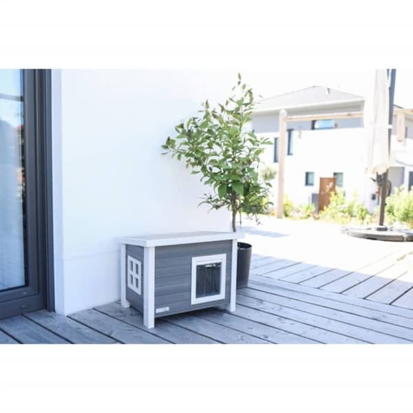 Kerbl ECO Kattehus Eli 57x45x43cm grå og hvit