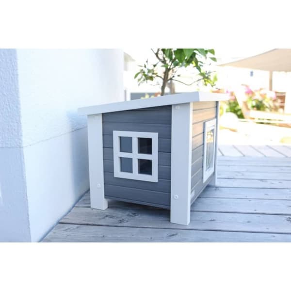 Kerbl ECO Kattehus Eli 57x45x43cm grå og hvit