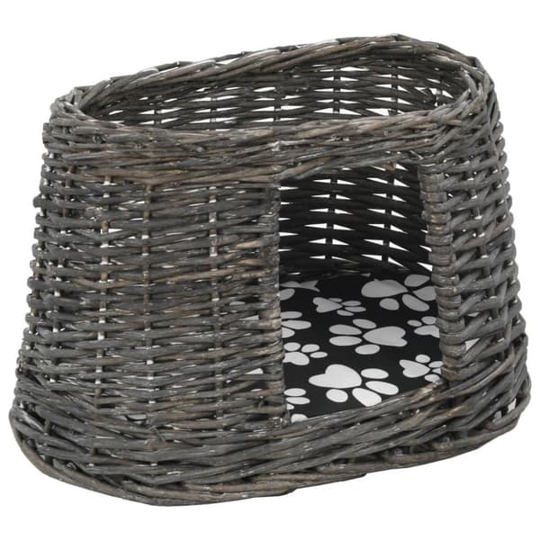 vidaXL kattekurve hynder 3 stk. 47 x 34 x 60 cm naturligt piletræ grå