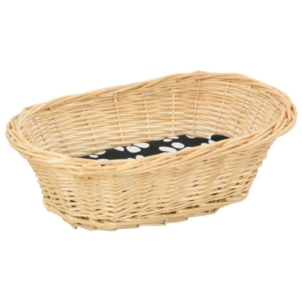 vidaXL Kattkorg 3 delar med dynor 47x34x60 cm naturlig pil
