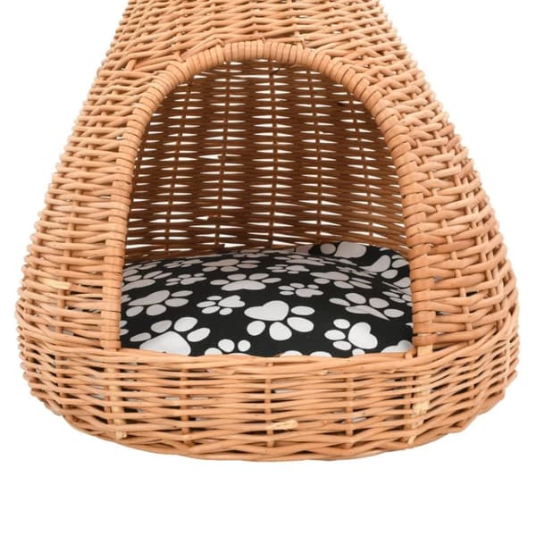vidaXL Kattkoja med dyna 40x60 cm naturlig pil tipi
