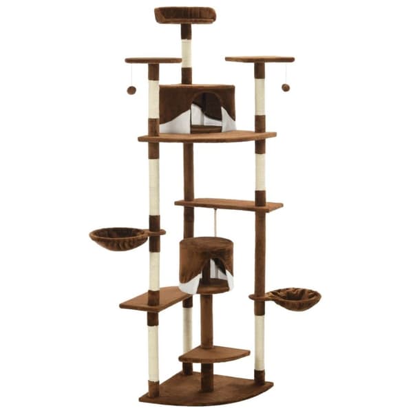 vidaXL Kloretre med klorestolper i sisal 203 cm brun og hvit