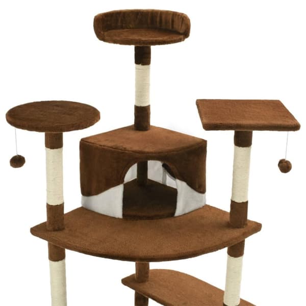 vidaXL Kloretre med klorestolper i sisal 203 cm brun og hvit