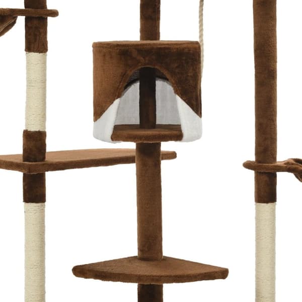 vidaXL Kloretre med klorestolper i sisal 203 cm brun og hvit
