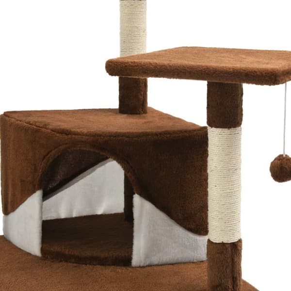 vidaXL Kloretre med klorestolper i sisal 203 cm brun og hvit