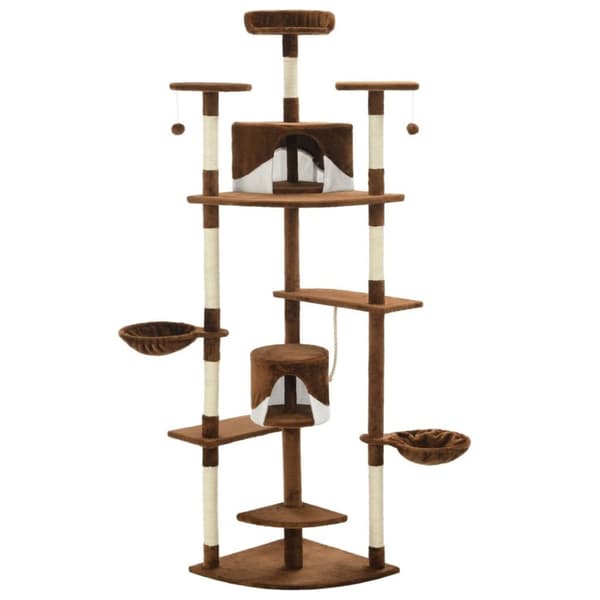 vidaXL Kloretre med klorestolper i sisal 203 cm brun og hvit