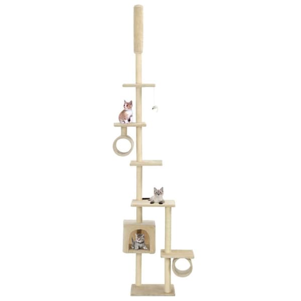 vidaXL Katt Klösträd med sisalpelare 260 cm beige