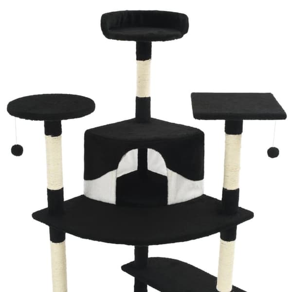 vidaXL kradsetræ med sisalstolper 203 cm sort og hvid
