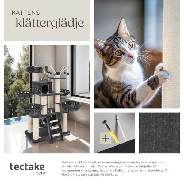 Katt klösträd, klösmöbel Gismo - grå/vit