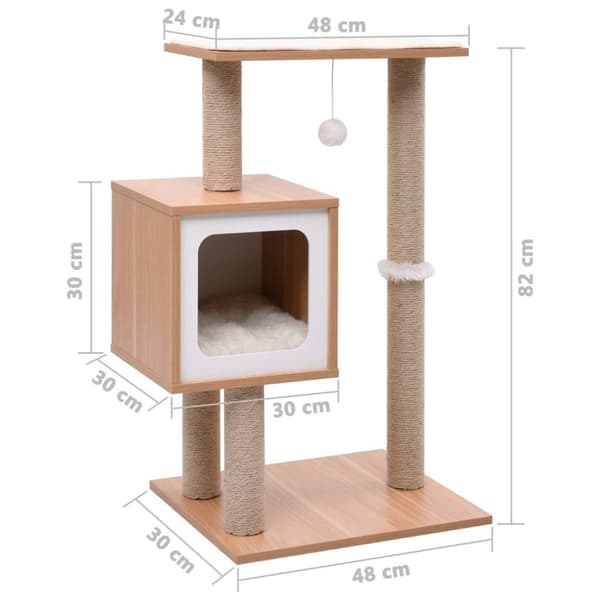 vidaXL Katt Klösträd med klösmatta i sisal 82 cm