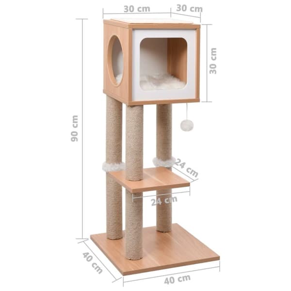 vidaXL Katt Klösträd med klösmatta i sisal 90 cm