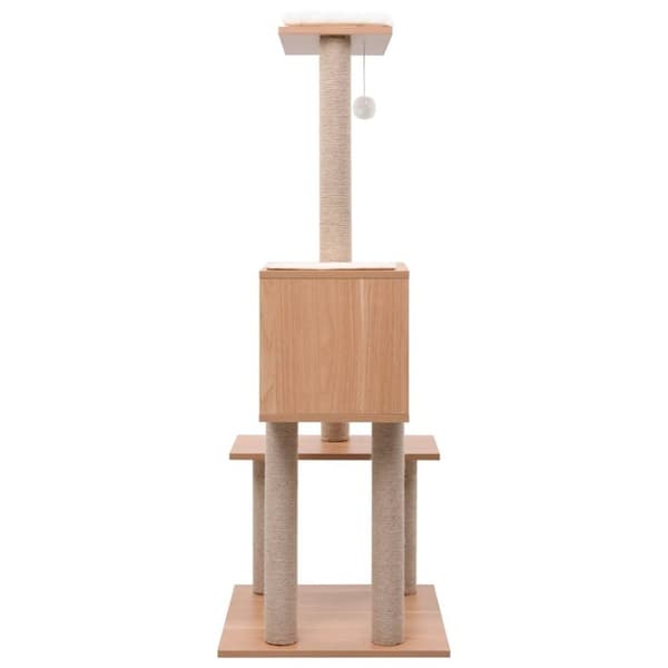 vidaXL Kattetre med klorematte i sisal 129 cm