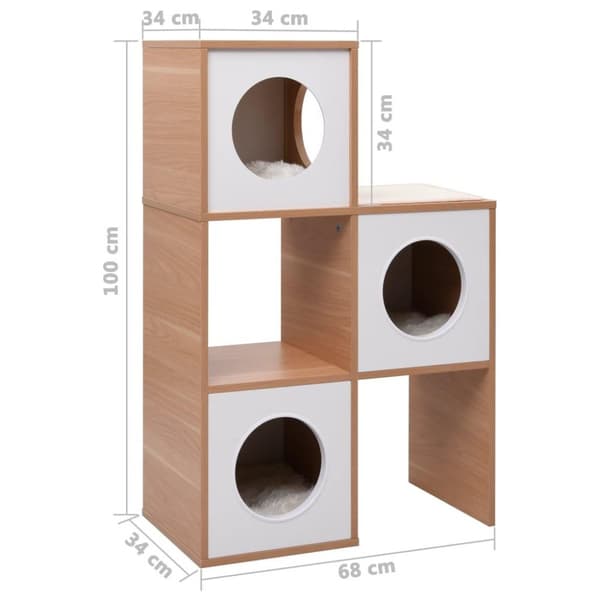 vidaXL kattehus med kradsemåtte sisal 100 cm