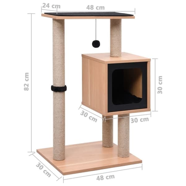 vidaXL Kissan kiipeilypuu sisal-raapimismatolla 82 cm