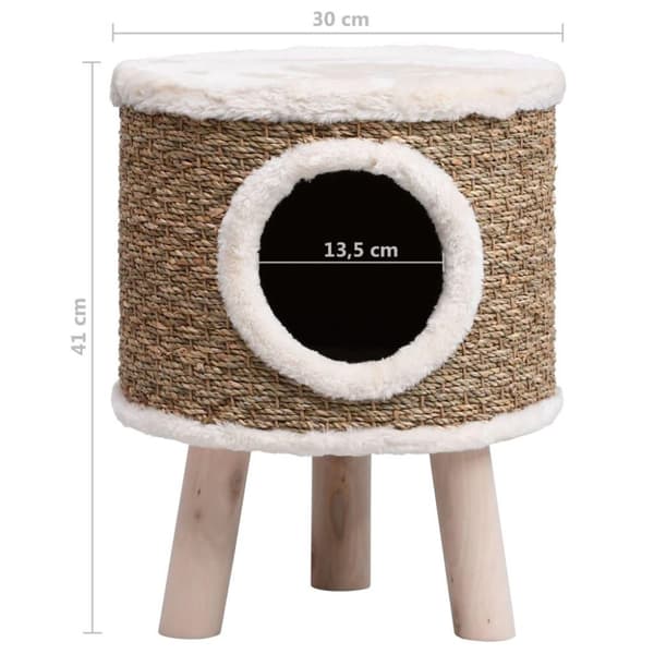vidaXL Kattkoja med träben 41 cm sjögräs