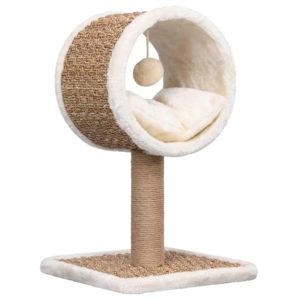 vidaXL Kattmöbel med tunnel och leksak 56 cm sjögräs