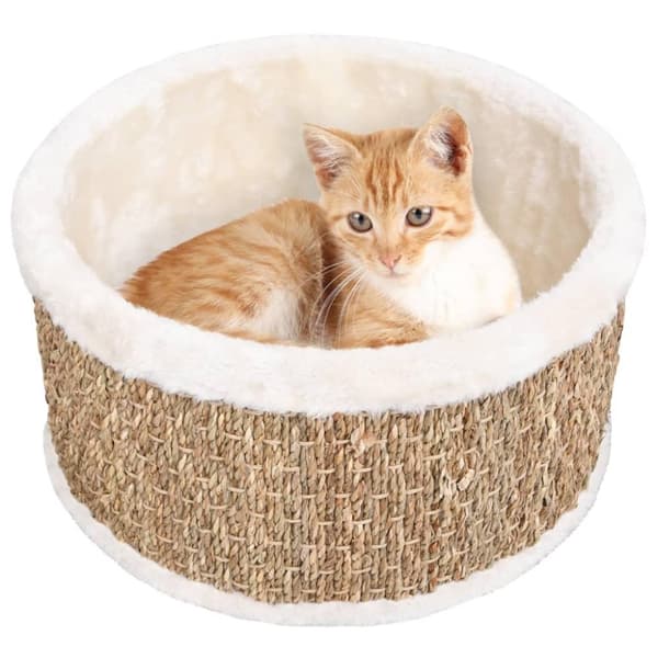vidaXL Rund kattkorg 36 cm sjögräs