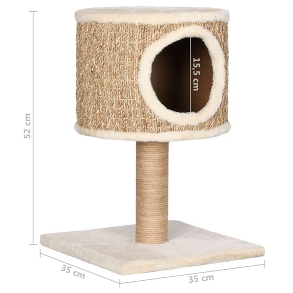 vidaXL kradsetræ med hus og kradsestolpe 52 cm søgræs