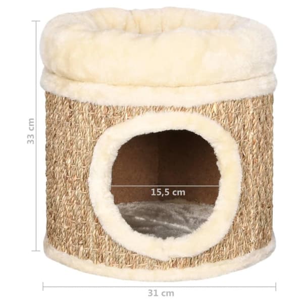 vidaXL Kattkoja med lyxig dyna 33 cm sjögräs