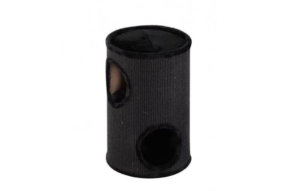 Topmast Skrabe tønde BRASIL 36 x 36 x 50 cm - Lavet af vidunderligt bløde plysmaterialer og robust sisal, som din kat kan ridse Sort