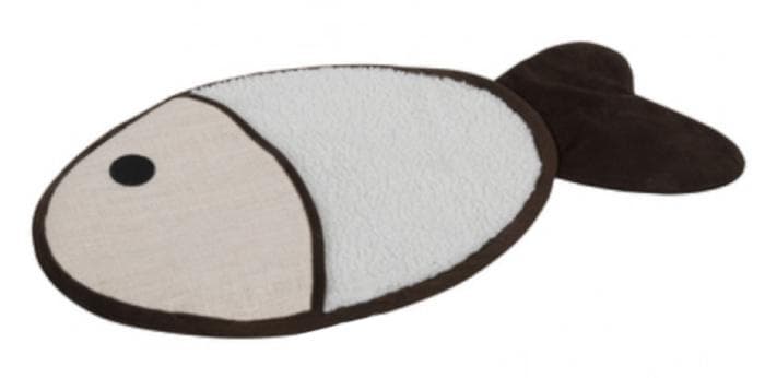 krabba matta fisk 8 x 40 cm polyester vit/brun