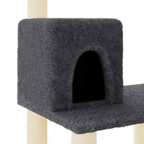 vidaXL Klösträd med sisalpelare mörkgrå 118,5 cm