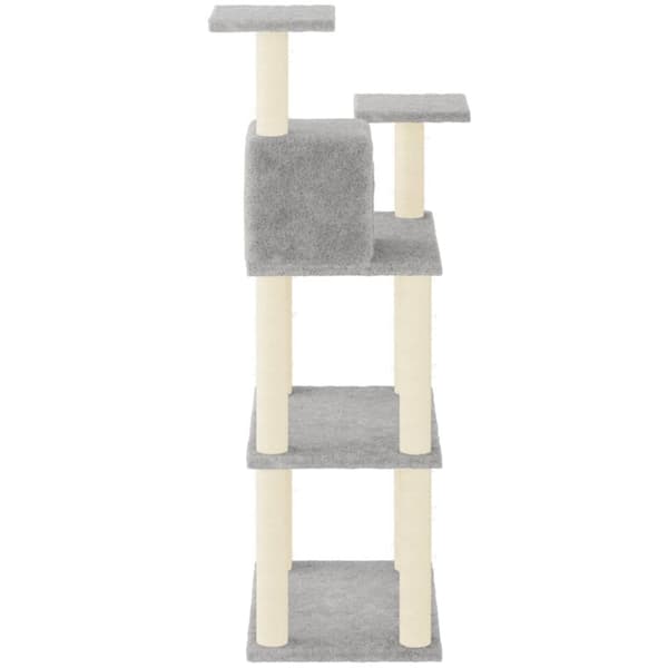 vidaXL Kattetre med klorestolper i sisal lysegrå 118,5 cm