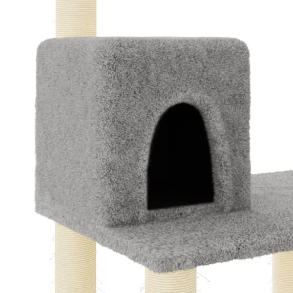 vidaXL Kattetre med klorestolper i sisal lysegrå 118,5 cm