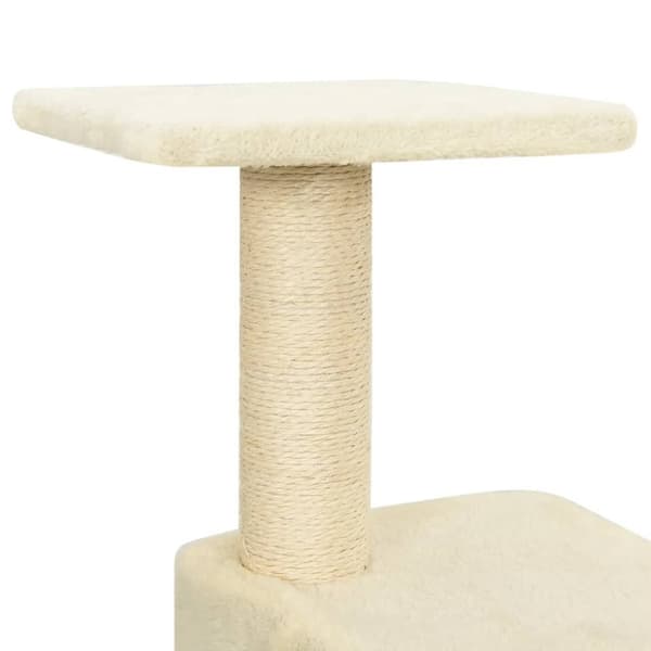 vidaXL Klösträd med sisalpelare gräddvit 118,5 cm