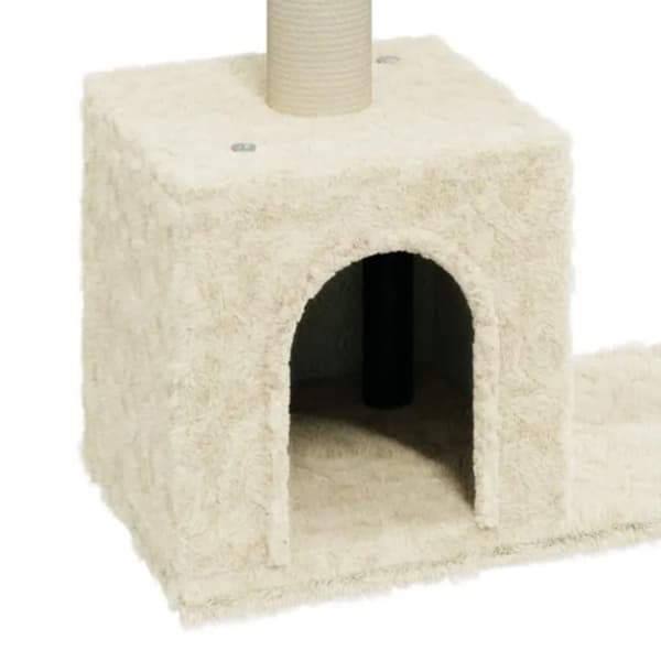 vidaXL Kattetre med klorestolper i sisal kremhvit 60 cm