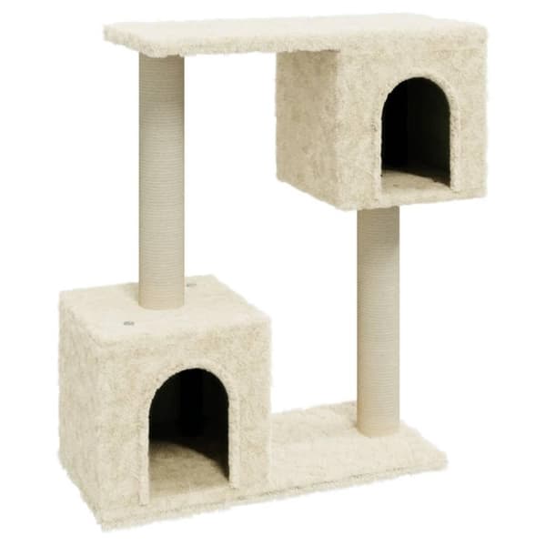 vidaXL Kattetre med klorestolper i sisal kremhvit 60 cm